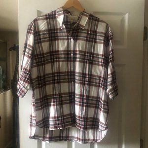 🏷️NWT: Barbour Bethwin Shirt In Cloud Plaid Pattern - Size US 14